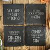 Slate Coaster Set of 4 with Gin Sayings view 2