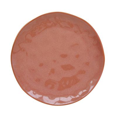 Easy Life INTERIORS Porcelain Dinner Plate, Brick Red-Brown, 26 cm