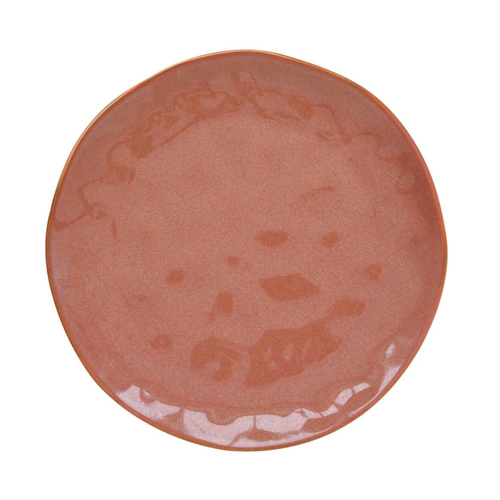 Easy Life INTERIORS Porcelain Dinner Plate, Brick Red-Brown, 26 cm