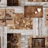 PVC Nostalgia Oilcloth Tablecloth, Gray-Beige Texas Wood Plank Design, 110 x 200 cm view 1