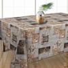 PVC Nostalgia Oilcloth Tablecloth, Gray-Beige Texas Wood Plank Design, 110 x 200 cm view 2
