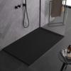 Black Mineral Marble Shower Tray with Slate Look, Paris Series, 3 cm, Gelcoat-Coated, Slip-Resistant (90 x 170 cm) view 1