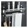 TRFBC 304 Stainless Steel Bathroom Towel Rack, Double Floor-Standing Towel Bar, Multipurpose Shelf for Kitchen and Bathroom, 1 Tier, 50 view 1