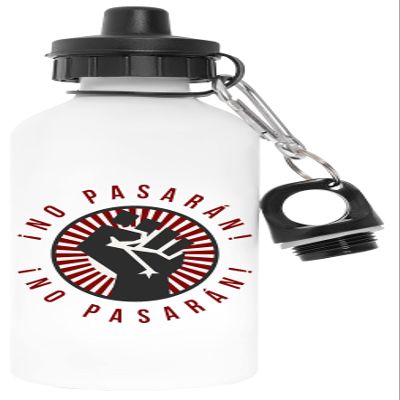Capzy No Pasaran Fist Pollutant-Free White Aluminum Water Bottle for Outdoors
