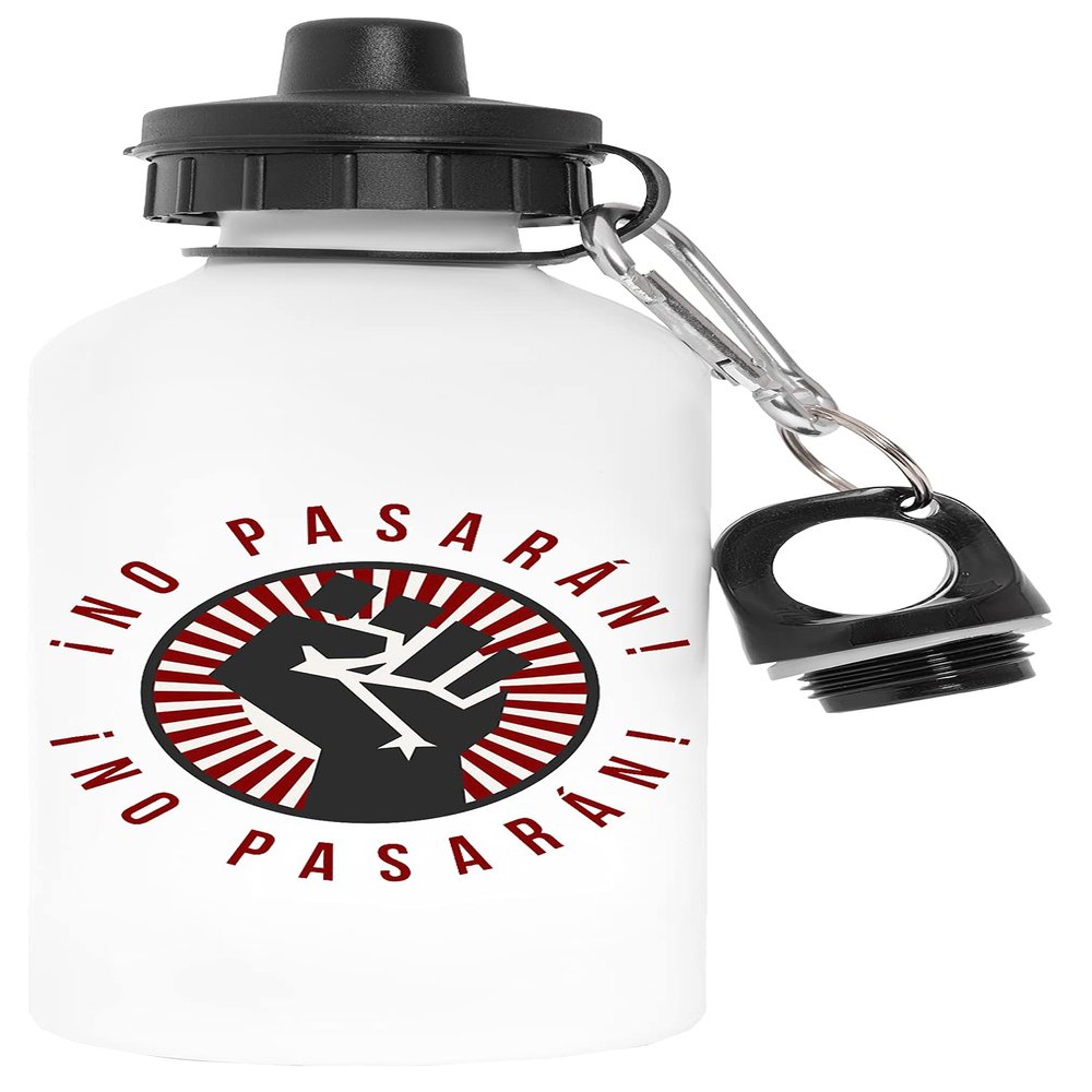 Capzy No Pasaran Fist Pollutant-Free White Aluminum Water Bottle for Outdoors