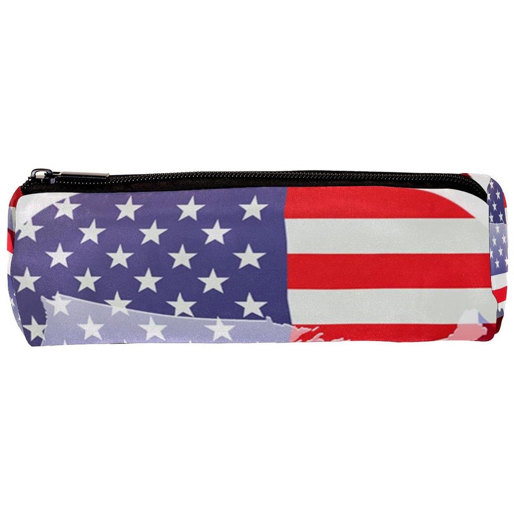 American Flag Map Pattern Pencil Case