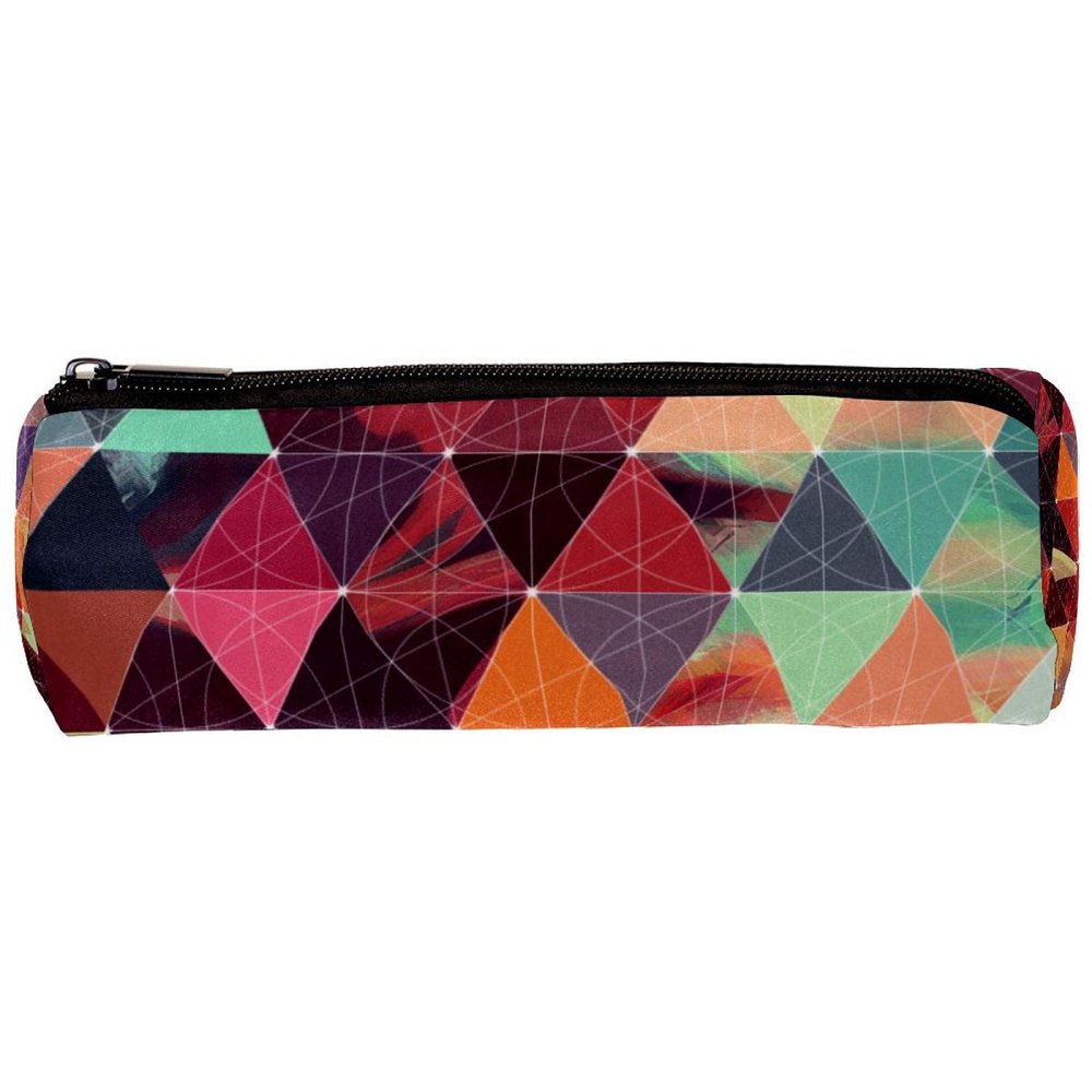 Pencil Case with Colorful Geometric Pattern