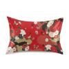 HMZXZ Satin Pillowcase for Hair and Skin, Japanese Chrysanthemum Cane Design, King Size 20 x 40 in view 1