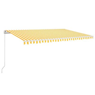 vidaXL Automatic Awning with LED and Wind Sensor 500 x 300 cm Yellow/White