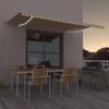 vidaXL Automatic Awning with LED and Wind Sensor 500 x 300 cm Yellow/White view 2