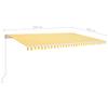 vidaXL Automatic Awning with LED and Wind Sensor 500 x 300 cm Yellow/White view 3