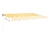 vidaXL Automatic Awning with LED and Wind Sensor 500 x 300 cm Yellow/White view 4