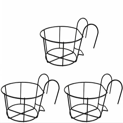 Yeehliny 3-Piece Iron Hanging Planter Holder Set, Black