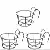 Yeehliny 3-Piece Iron Hanging Planter Holder Set, Black view 1