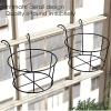 Yeehliny 3-Piece Iron Hanging Planter Holder Set, Black view 2