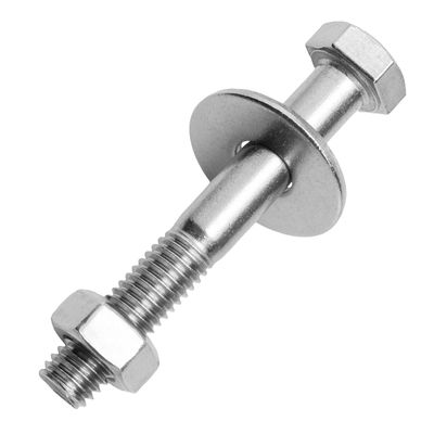 M8 x 190 mm Hex Bolts with Shank, A2 Stainless Steel, with Nuts and Large Washers, 50-Pack
