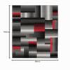 TAPISO Maya Collection KOTEX Short-Pile Rug, Modern Squares and Stripes Design, Black Gray Red White Mottled, 80 x 150 cm view 2