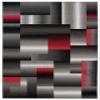 TAPISO Maya Collection KOTEX Short-Pile Rug, Modern Squares and Stripes Design, Black Gray Red White Mottled, 80 x 150 cm view 3