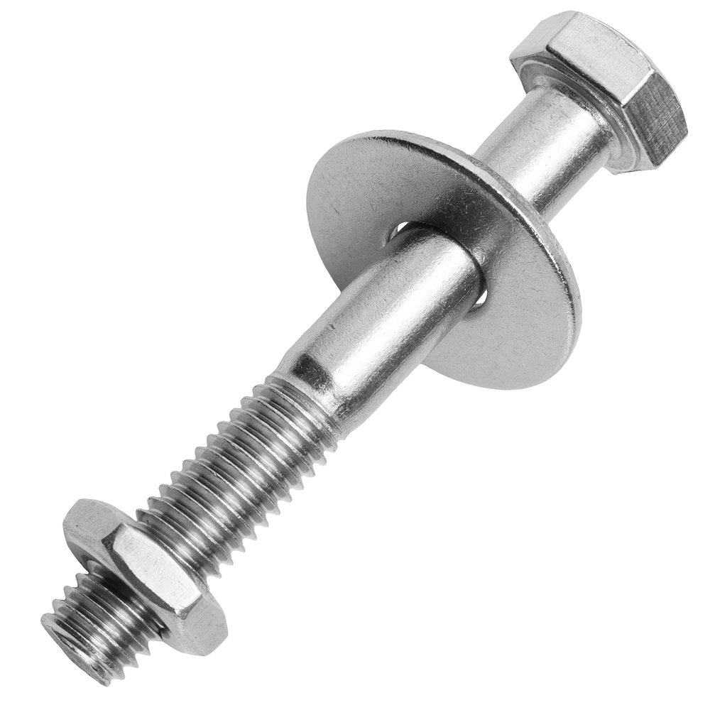 M16 x 200 mm Partially Threaded Hex Bolts with Low-Profile Hex Nuts and Large Washers, A2 Stainless Steel, 10 Sets | MESAROS