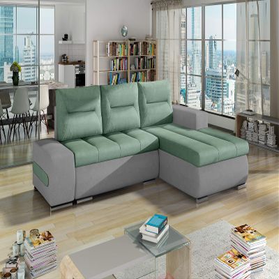 All4All Perseo Corner Sofa with Sleeper Function and Storage, Right-Hand Facing, Soro34+Soro83