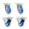 KHJK CHFENG PVC Casters, 4-Pack, Heavy-Duty 2-Inch Air-Cushion Casters, Quiet Wheels, Top Plate, S7 #5 (Blue) view 1