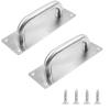 Jiozermi 2-Pack Stainless Steel Door Pull Handles, Commercial Pull Plates for Gates, Restaurants, Bars and Businesses, 20.1 x 6.5 cm view 1