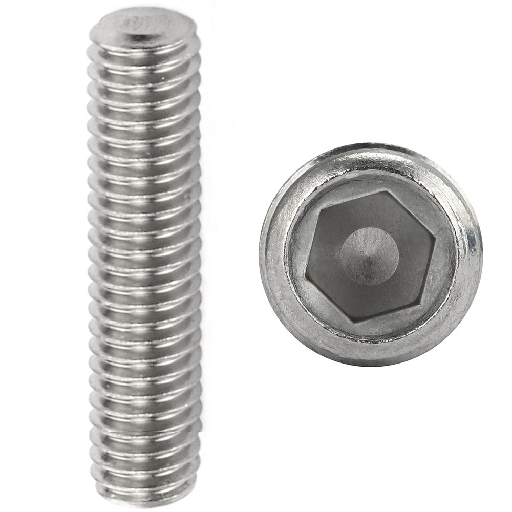 FASTON M10 x 60 mm A2 V2A Stainless Steel Hex Socket Cone-Point Set Screws, 20-Pack, DIN 913 (ISO 4026)