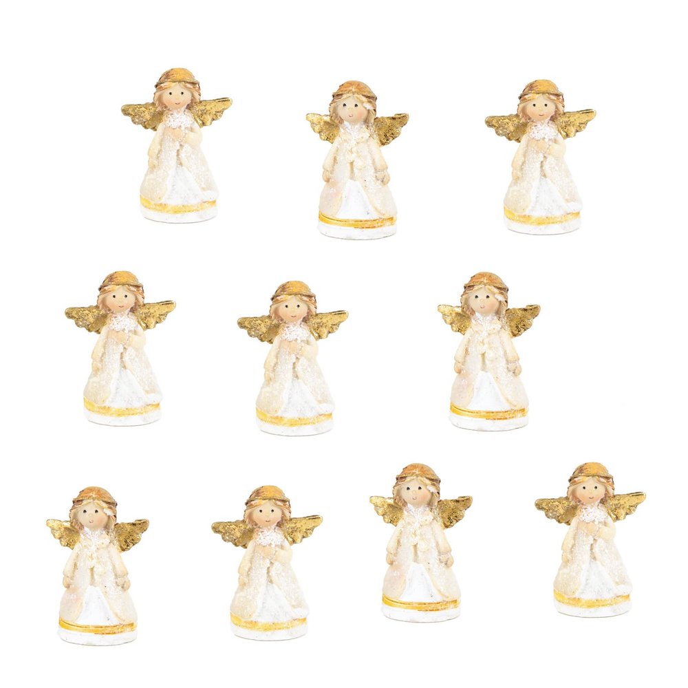 Mini Angel Figurines, Set of 10, 4 cm