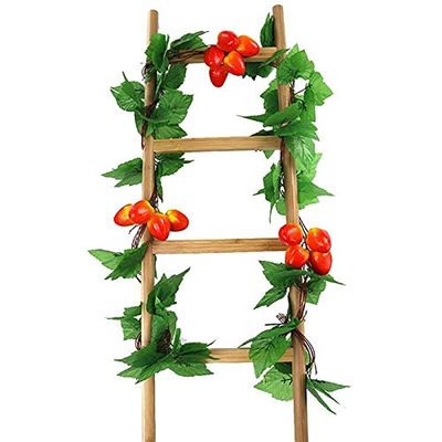 DUO ER 5-Strand Artificial Strawberry Vine, Decorative Faux Plant for Garden and Yard Decor