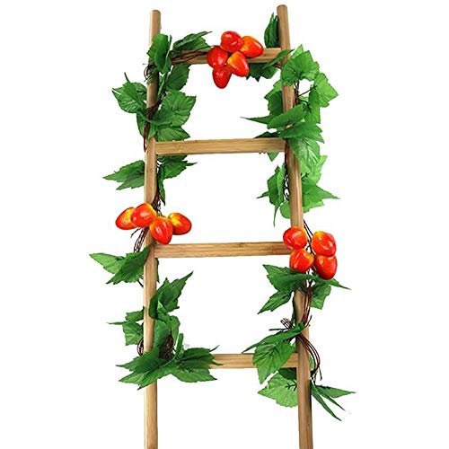 DUO ER 5-Strand Artificial Strawberry Vine, Decorative Faux Plant for Garden and Yard Decor