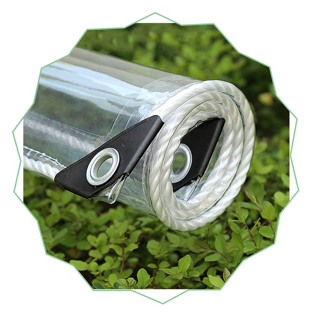 KOOEIN Clear PVC Tarp with Grommets, 0.35 mm, 400 g/m², 2.8 x 2 m
