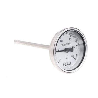 XIGAWAY Stainless Steel Bimetal Thermometer, 1/4 PT Thread, 100 mm, WSS-303 (150°)