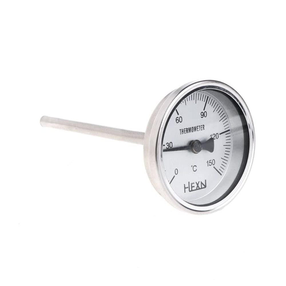 XIGAWAY Stainless Steel Bimetal Thermometer, 1/4 PT Thread, 100 mm, WSS-303 (150°)