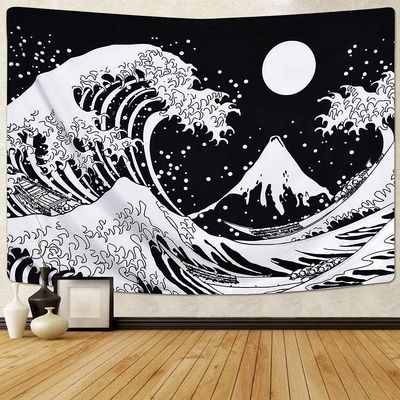 NZDY Japanese-Style Kanagawa Great Wave Wall Tapestry, 51 x 59 in