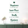 Wall Decal, “Happiness, Inner Peace, Health, Kindness,” Inspirational Quote [Chocolate] view 4