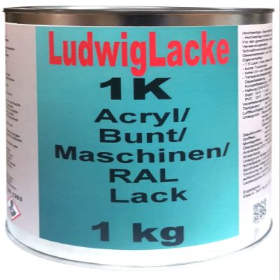 LudwigLacke 1K Machine Paint, 1 kg, RAL 7037 Dust Gray, Glossy
