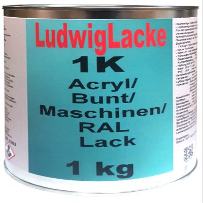 LudwigLacke 1K Machine Paint, 1 kg, RAL 1021 Cadmium Yellow, Glossy
