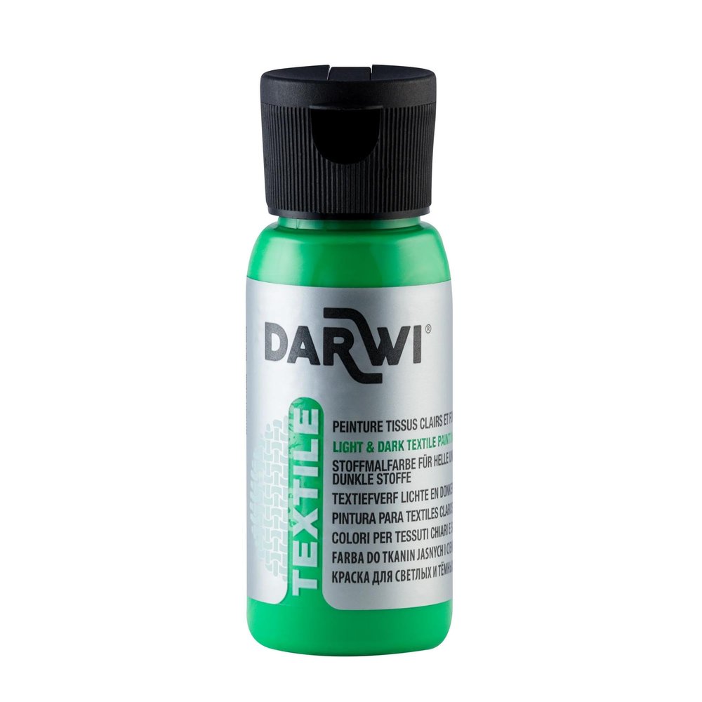 DARWI TEX Fabric Paint, Light Green (Meadow Green), 50 mL