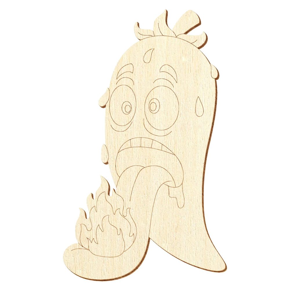 Wooden Chili V2 – Craft Decoration, 5–50 cm, Pack of 50, 28 cm High