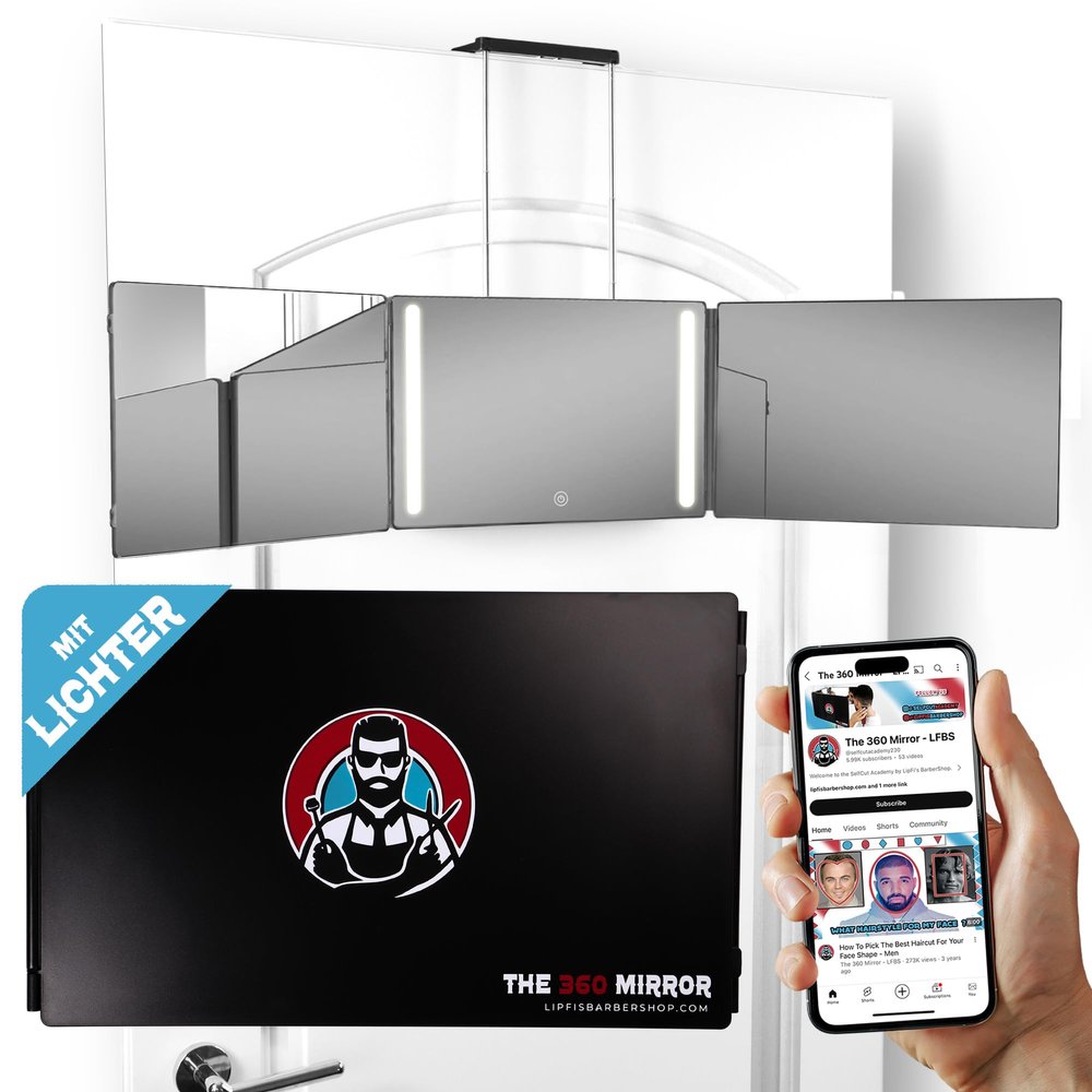 The 360 Mirror LED Triple-Panel Self-Haircut Mirror