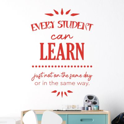 Wall Decal, “Every Student Can Learn, Just Not on the Same Day or in the Same Way”