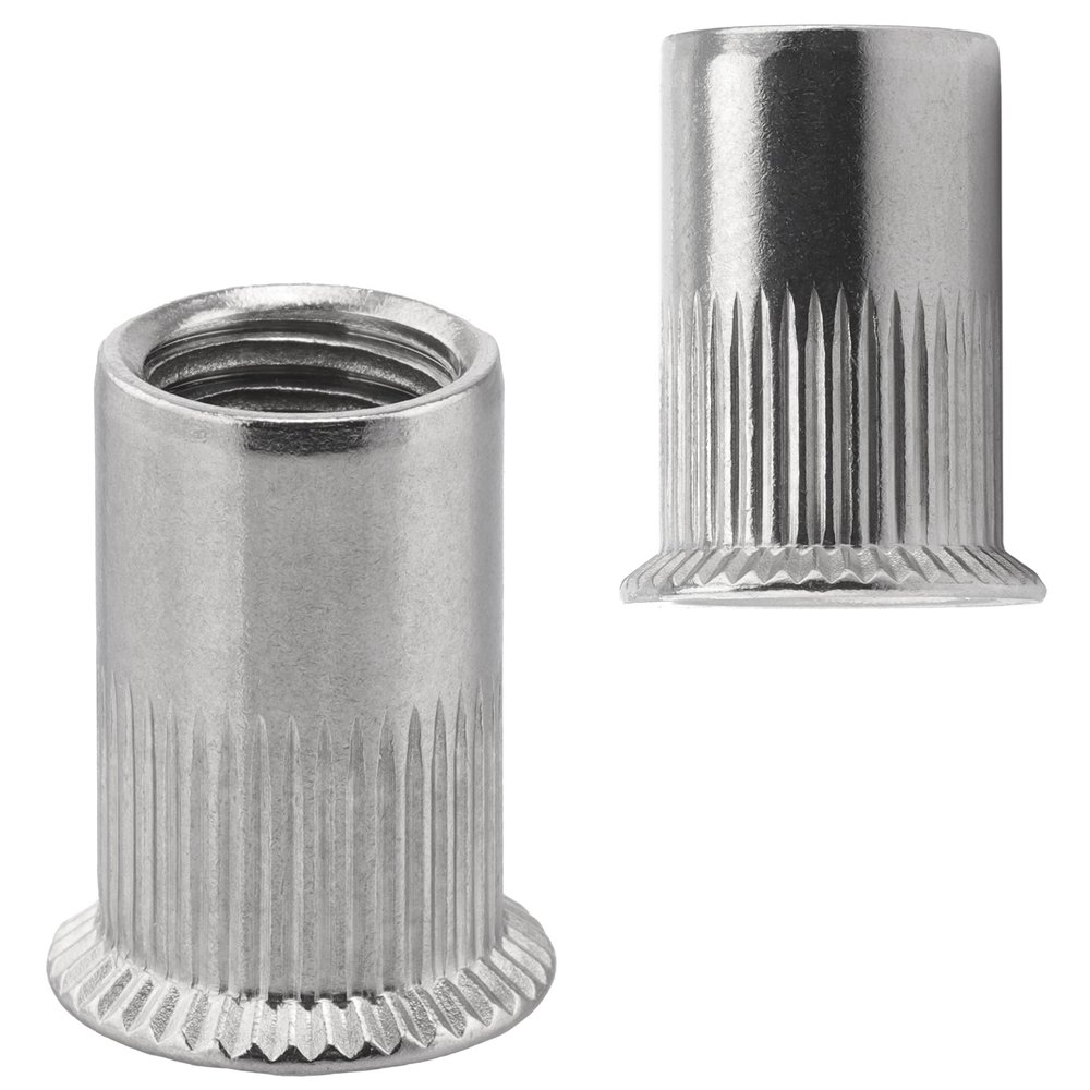 FASTON Countersunk Head Blind Rivet Nuts, Round Shank M5 x 13.5 mm, Stainless Steel A2 V2A, 40-Pack