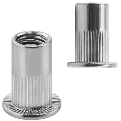 FASTON M6x16 mm Flat-Head Rivet Nuts, Stainless Steel A2/V2A, 250-Pack