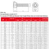 304 Stainless Steel Hex Socket Screw, Cylinder Head Screw, Cup Head Screw, M6-M6 × 45 [10 Pieces] view 2