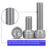 304 Stainless Steel Hex Socket Screw, Cylinder Head Screw, Cup Head Screw, M6-M6 × 45 [10 Pieces] view 3