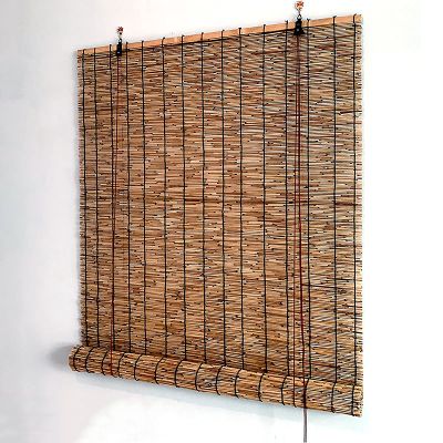 KJHGMNB Carbonized Natural Reed Bamboo Blind, Privacy, 70 x 120 cm