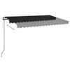 vidaXL Automatic Awning with LED & Wind Sensor 450x350 cm Anthracite view 4