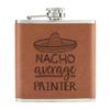 Nacho Average Painter Flask, PU Leather, 170 ml, Light Brown view 1