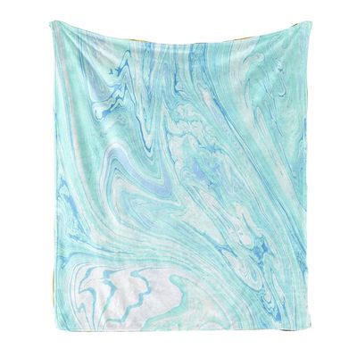 FANSU Soft Flannel Blanket, Warm 3D Printed Throw, Light Blue, 55 x 71 in