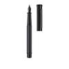 Otto Hutt D04 Fountain Pen, Black Matte Brass, Checkered Guilloche, Medium view 1